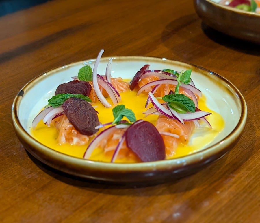 Salmon Tiradito at Violet's
